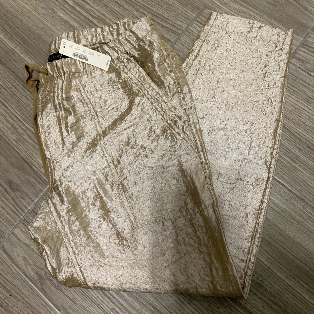 J. Crew Gold Drawstring Dress Jogger